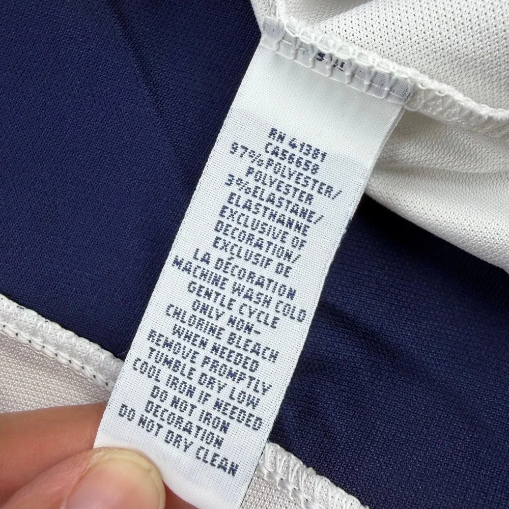Polo Ralph Lauren Performance Mens Large White Navy Sash Big Pony Polo Shirt